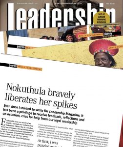 Nokuthula bravely liberates her spikes Leadership Aug 2017 image