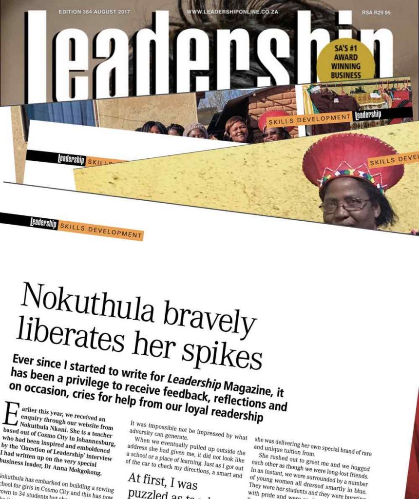 Nokuthula bravely liberates her spikes Leadership Aug 2017 image